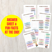 Load image into Gallery viewer, Women in STEM Printable Word Search | Fun Educational Puzzle | Science, Technology, Engineering, Mathematics (STEM)