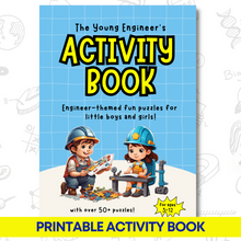 Load image into Gallery viewer, Printable Activity Book for Kids : Engineer Theme 50 Summer Kids Activitie, Summer Camp Activity, Printable Bundle, Coloring Pages, Word Search, Games, Digital Download