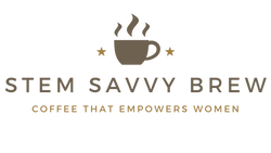 A logo for the coffee brand that empowers women in Science Technology Engineering and Mathematics (STEM). 