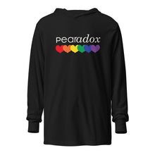 Load image into Gallery viewer, Pearadox Rainbow Hearts Hooded long-sleeve tee