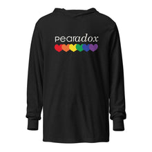 Load image into Gallery viewer, Pearadox Rainbow Hearts Hooded long-sleeve tee