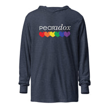 Load image into Gallery viewer, Pearadox Rainbow Hearts Hooded long-sleeve tee