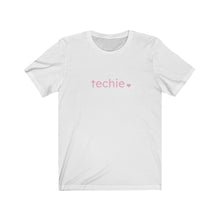 Load image into Gallery viewer, Techie with Heart Bella+Canvas Unisex Tee - Women in STEM - Girls Love Tech Gift