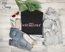 Load image into Gallery viewer, 100% STEMinist Bella+Canvas Soft Tee - Women in STEM - Girls Love Tech Gift - Girls Who Code - Smart Tech