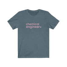 Load image into Gallery viewer, Chemical Engineer with Heart Bella+Canvas Unisex Tee - Female Engineer Gift - STEMinist