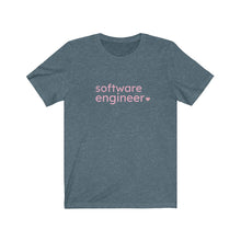 Load image into Gallery viewer, Software Engineer with Heart Bella+Canvas Unisex Tee - Female Engineer Gift - STEMinist