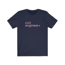 Load image into Gallery viewer, Civil Engineer with Heart Bella+Canvas Unisex Tee- Women in STEM - Female Engineer Gift