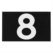 Load image into Gallery viewer, Number 8 Zero Team Rally Towel 11inx18in - Team Number - Jersey Number - Player Number - White