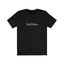 Load image into Gallery viewer, Techie with Heart Bella+Canvas Unisex Tee - Women in STEM - Girls Love Tech Gift