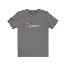 Load image into Gallery viewer, Civil Engineer with Heart Bella+Canvas Unisex Tee- Women in STEM - Female Engineer Gift