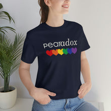 Load image into Gallery viewer, Pearadox Pride with Hearts Bella Canvas Unisex Jersey Short Sleeve Tee