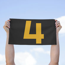 Load image into Gallery viewer, Number 4 Team Rally Towel 11inx18in - Team Number - Jersey Number - Player Number - Yellow