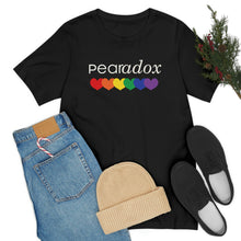Load image into Gallery viewer, Pearadox Pride with Hearts Bella Canvas Unisex Jersey Short Sleeve Tee