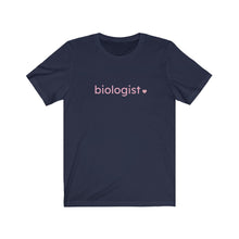 Load image into Gallery viewer, Biologist with Heart Bella+Canvas Unisex Tee Women in STEM - Female Scientist- STEMinist