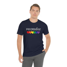 Load image into Gallery viewer, Pearadox Pride with Hearts Bella Canvas Unisex Jersey Short Sleeve Tee