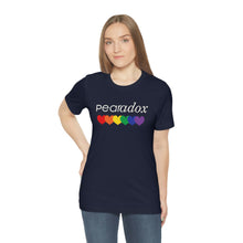 Load image into Gallery viewer, Pearadox Pride with Hearts Bella Canvas Unisex Jersey Short Sleeve Tee