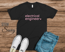 Load image into Gallery viewer, Electrical Engineer with Heart Bella+Canvas Unisex Tee Women in STEM - Female Engineer - Engineer Gift