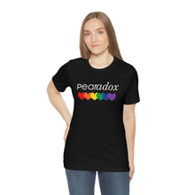 Load image into Gallery viewer, Pearadox Pride with Hearts Bella Canvas Unisex Jersey Short Sleeve Tee