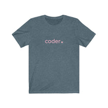 Load image into Gallery viewer, Coder with Heart Bella+Canvas Unisex Tee Women in STEM - Female Engineer - Girls Who Code - Engineer Gift - STEMinist