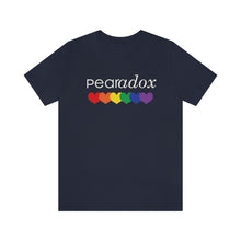 Load image into Gallery viewer, Pearadox Pride with Hearts Bella Canvas Unisex Jersey Short Sleeve Tee