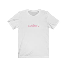 Load image into Gallery viewer, Coder with Heart Bella+Canvas Unisex Tee Women in STEM - Female Engineer - Girls Who Code - Engineer Gift - STEMinist