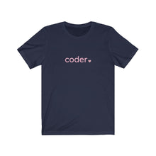 Load image into Gallery viewer, Coder with Heart Bella+Canvas Unisex Tee Women in STEM - Female Engineer - Girls Who Code - Engineer Gift - STEMinist