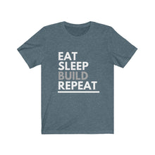Load image into Gallery viewer, Eat Sleep Build Bella+Canvas Unisex Tee - FIRST Robotics Team Gift - Engineer Gift