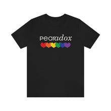 Load image into Gallery viewer, Pearadox Pride with Hearts Bella Canvas Unisex Jersey Short Sleeve Tee