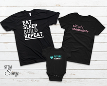 Load image into Gallery viewer, Eat Sleep Build Bella+Canvas Unisex Tee - FIRST Robotics Team Gift - Engineer Gift