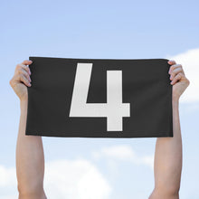 Load image into Gallery viewer, Number 4 Zero Team Rally Towel 11inx18in - Team Number - Jersey Number - Player Number - White