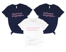 Load image into Gallery viewer, Software Engineer with Heart Bella+Canvas Unisex Tee - Female Engineer Gift - STEMinist