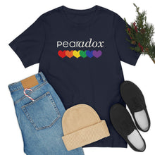 Load image into Gallery viewer, Pearadox Pride with Hearts Bella Canvas Unisex Jersey Short Sleeve Tee