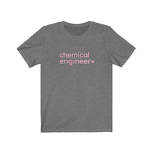 Load image into Gallery viewer, Chemical Engineer with Heart Bella+Canvas Unisex Tee - Female Engineer Gift - STEMinist