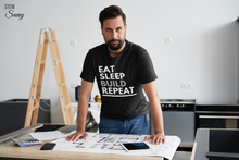 Load image into Gallery viewer, Eat Sleep Build Bella+Canvas Unisex Tee - FIRST Robotics Team Gift - Engineer Gift