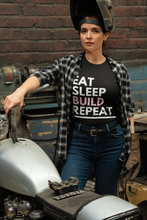 Load image into Gallery viewer, Eat Sleep Build Bella+Canvas Unisex Tee - FIRST Robotics Team Gift - Engineer Gift