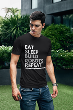 Load image into Gallery viewer, Eat Sleep Build Robots Bella+Canvas Unisex Tee - FIRST Robotics Team Gift - Engineer Gift