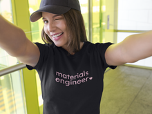 Load image into Gallery viewer, Materials Engineer with Heart Bella+Canvas Unisex Tee Women in STEM - Female Engineer - Engineer Gift