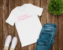 Load image into Gallery viewer, Process Engineer with Heart Bella+Canvas Unisex Tee- Women in STEM - Female Engineer Gift