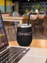 Load image into Gallery viewer, STEMinist Wine Tumbler - Copper Vacuum Insulated Cup, 12oz - Female Engineer Gift - Scientist - Women in STEM - Graduation Gift for Her