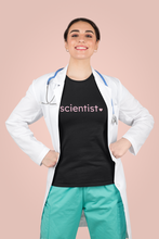 Load image into Gallery viewer, Scientist with Heart Bella+Canvas Unisex Tee- Women in STEM - Female Scientist Gift- STEMinst
