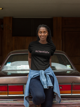 Load image into Gallery viewer, Scientist with Heart Bella+Canvas Unisex Tee- Women in STEM - Female Scientist Gift- STEMinst
