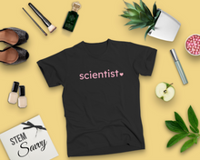 Load image into Gallery viewer, Scientist with Heart Bella+Canvas Unisex Tee- Women in STEM - Female Scientist Gift- STEMinst