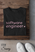 Load image into Gallery viewer, Software Engineer with Heart Bella+Canvas Unisex Tee - Female Engineer Gift - STEMinist