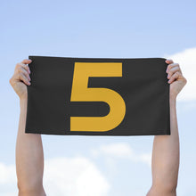 Load image into Gallery viewer, Number 5 Team Rally Towel 11inx18in - Team Number - Jersey Number - Player Number - Yellow