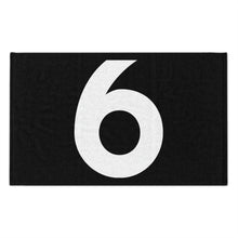 Load image into Gallery viewer, Number 6 Zero Team Rally Towel 11inx18in - Team Number - Jersey Number - Player Number - White