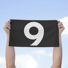 Load image into Gallery viewer, Number 9 Zero Team Rally Towel 11inx18in - Team Number - Jersey Number - Player Number - White