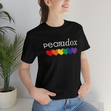 Load image into Gallery viewer, Pearadox Pride with Hearts Bella Canvas Unisex Jersey Short Sleeve Tee