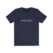 Load image into Gallery viewer, Scientist with Heart Bella+Canvas Unisex Tee- Women in STEM - Female Scientist Gift- STEMinst