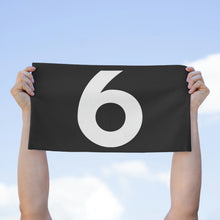 Load image into Gallery viewer, Number 6 Zero Team Rally Towel 11inx18in - Team Number - Jersey Number - Player Number - White