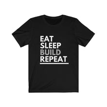 Load image into Gallery viewer, Eat Sleep Build Bella+Canvas Unisex Tee - FIRST Robotics Team Gift - Engineer Gift